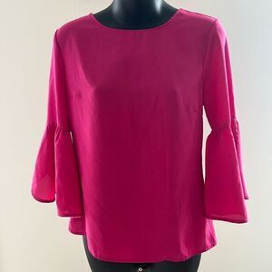 Lily White Pink Bell Sleeve Top